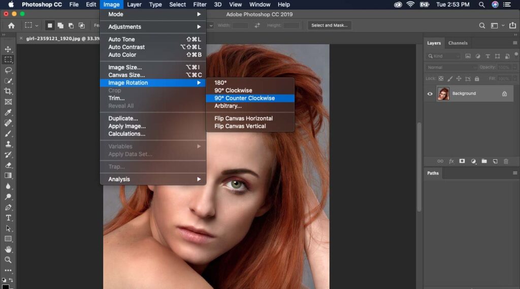 How to rotate an image in Photoshop