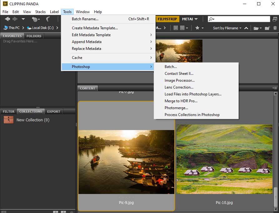 Как в adobe bridge конвертировать в jpeg