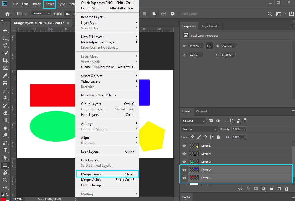 adobe photoshop 6.0 how layer one image under another