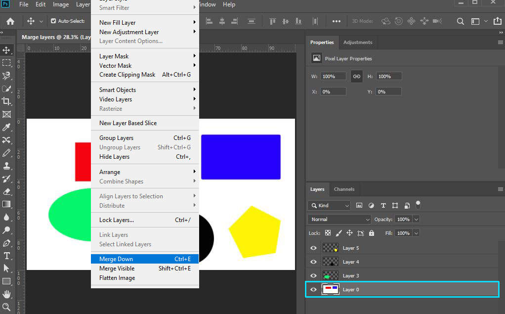 how to merge layers in adobe photoshop 2017