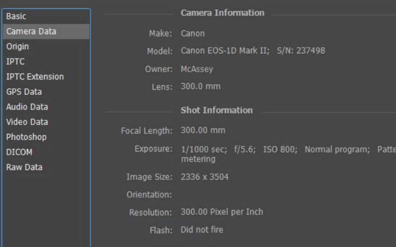 camera data