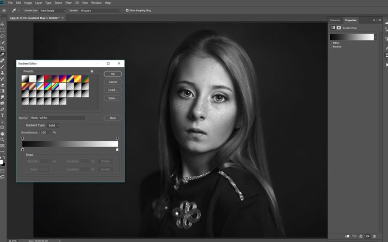 editing black & white portraits