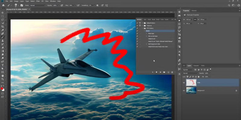 Applying the Photoshop Actions in a New Document