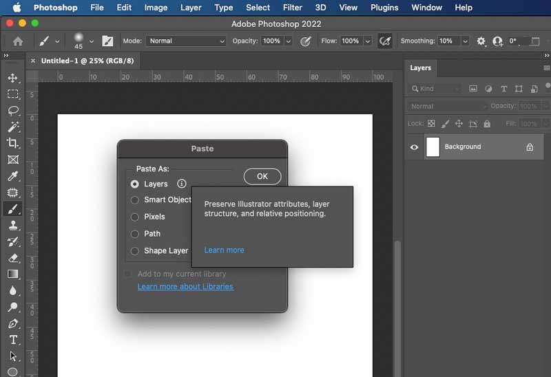 export layer from Illustrator to Photoshop