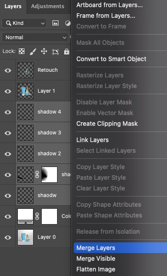 Merge Layers in photoshop